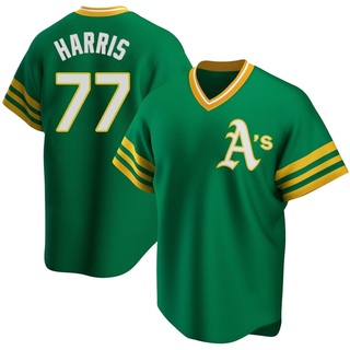 Replica Brett Harris Men's Oakland Athletics R Kelly Road Cooperstown Collection Jersey - Green