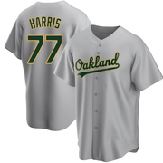 Replica Brett Harris Men's Oakland Athletics Road Jersey - Gray