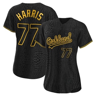 Replica Brett Harris Women's Oakland Athletics Snake Skin City Jersey - Black