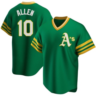 Replica Nick Allen Men's Oakland Athletics R Kelly Road Cooperstown Collection Jersey - Green