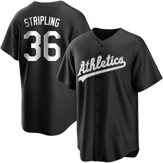 Replica Ross Stripling Men's Oakland Athletics Jersey - Black/White