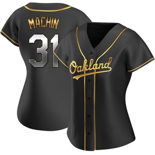 Replica Vimael Machin Women's Oakland Athletics Alternate Jersey - Black Golden