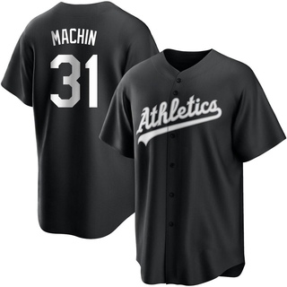 Replica Vimael Machin Youth Oakland Athletics Jersey - Black/White